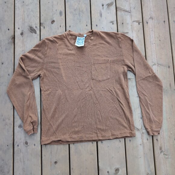 Jungmaven Hemp Cotton Long Sleeve Pocket Tee Brown – Men’s S - Picture 1 of 6
